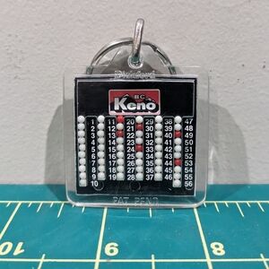 Vintage British Columbia Keno Lottery Lotto Number Picker Keychain Numbers 1-56